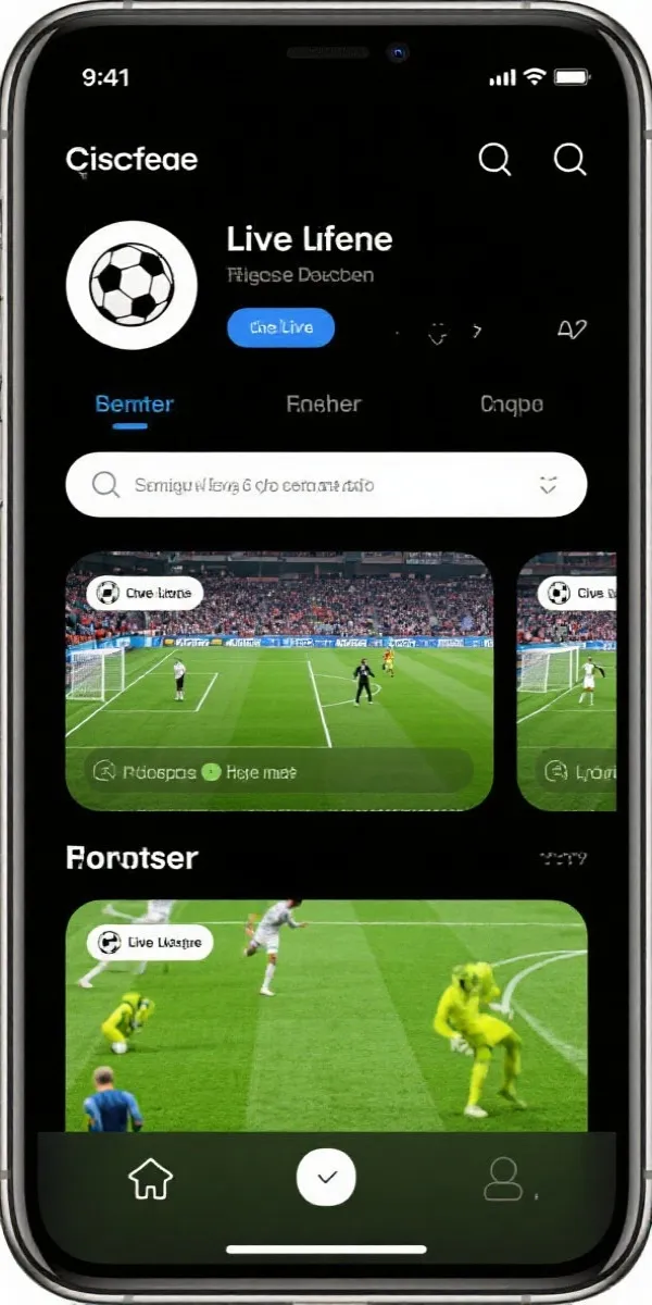 欧冠赛事直播 App 界面展示